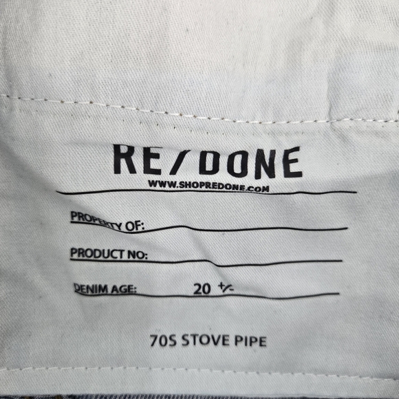 Re/ Done Jeans 70's Stove Pipe Mid Wash Raw Hem - Picture 12 of 15
